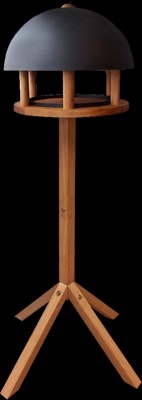 Mesa Comedero para Pajaros Redondo con Techo Negro